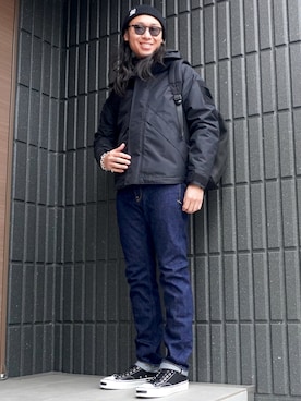 「KAMIYA（カミヤ）のアイテム」を使った、𝕄𝔸𝕊𝔸さん（メンズ・174cm）の冬コーディネート