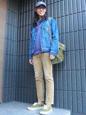 「アイテム（スウェット）」を使った、𝕄𝔸𝕊𝔸さん（メンズ・174cm）の秋コーディネート