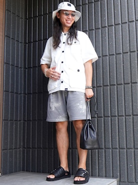 「A-COLD-WALL*(アコールドウォール)のアイテム(帽子)」を使った、室井 雅光さん(メンズ・174cm)の夏コーディネート