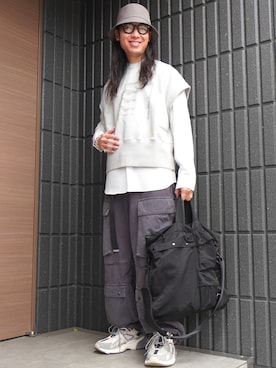 「ATTACHMENT（アタッチメント）のアイテム」を使った、𝕄𝔸𝕊𝔸さん（メンズ・174cm）の春コーディネート