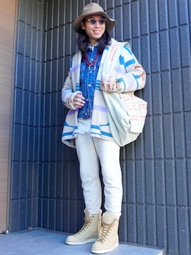 「アイテム（デニムジャケット）」を使った、𝕄𝔸𝕊𝔸さん（メンズ・174cm・30代）の冬コーディネート