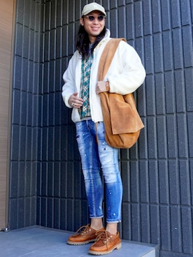 「TMT（ティーエムティー）のアイテム」を使った、𝕄𝔸𝕊𝔸さん（メンズ・174cm）の冬コーディネート