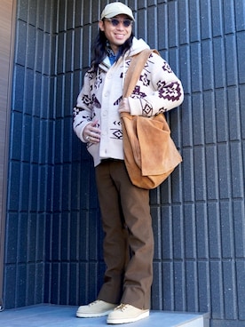 「TMT（ティーエムティー）のアイテム」を使った、𝕄𝔸𝕊𝔸さん（メンズ・174cm）の冬コーディネート