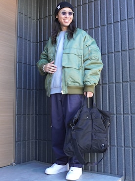 「KAMIYA（カミヤ）のアイテム」を使った、𝕄𝔸𝕊𝔸さん（メンズ・174cm）の春コーディネート