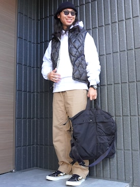 「アイテム（ブレスレット）」を使った、𝕄𝔸𝕊𝔸さん（メンズ・174cm）の秋コーディネート