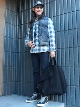 「アイテム（アクセサリー、ブラック系）」を使った、𝕄𝔸𝕊𝔸さん（メンズ・174cm）の冬コーディネート