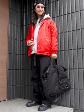 「KAMIYA（カミヤ）のアイテム」を使った、𝕄𝔸𝕊𝔸さん（メンズ・174cm）の春コーディネート