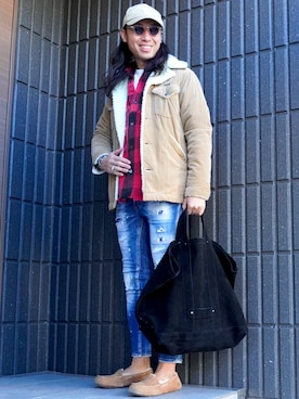 「DSQUARED2（ディースクエアード）のアイテム」を使った、𝕄𝔸𝕊𝔸さん（メンズ・174cm）の冬コーディネート