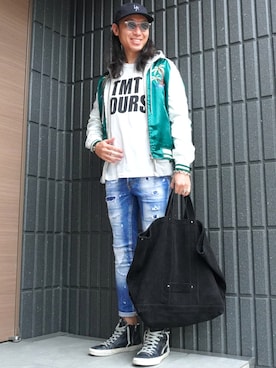 「アイテム（スカジャン）」を使った、𝕄𝔸𝕊𝔸さん（メンズ・174cm）の秋コーディネート