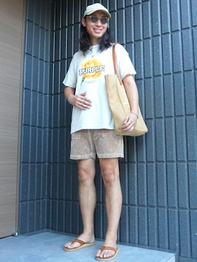 「アイテム（トートバッグ）」を使った、𝕄𝔸𝕊𝔸さん（メンズ・174cm）の秋コーディネート