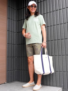 「アイテム（トートバッグ）」を使った、𝕄𝔸𝕊𝔸さん（メンズ・174cm）の秋コーディネート