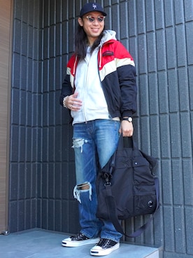 「KAMIYA（カミヤ）のアイテム」を使った、𝕄𝔸𝕊𝔸さん（メンズ・174cm）の春コーディネート