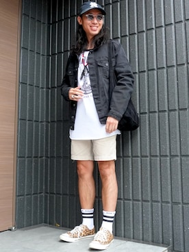 「ロック」｜「アイテム（トップス）」を使った、𝕄𝔸𝕊𝔸さん（メンズ・174cm）の秋コーディネート