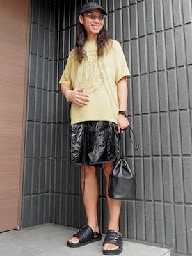 「A-COLD-WALL*(アコールドウォール)のアイテム(キャップ)」を使った、室井 雅光さん(メンズ・174cm)の夏コーディネート