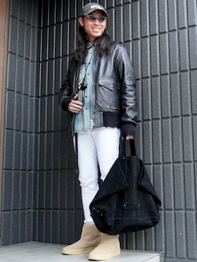 ãSEVEN BY SEVENïŒã»ãã³ãã€ã»ãã³ïŒã®SEVEN BY SEVEN/ã»ãã³ ã〠ã»ãã³ LEATHER TOTE BAG ã¬ã¶ãŒããŒãããã¯ïŒããŒãããã°ããã©ãã¯ç³»ïŒãã䜿ã£ããððžððžããïŒã¡ã³ãºã»174cmïŒã®æ¥ã³ãŒãã£ããŒã