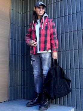 「アイテム（トートバッグ）」を使った、𝕄𝔸𝕊𝔸さん（メンズ・174cm）の秋コーディネート