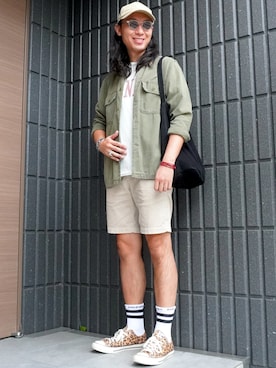 「アイテム（帽子）」を使った、𝕄𝔸𝕊𝔸さん（メンズ・174cm・30代）の秋コーディネート