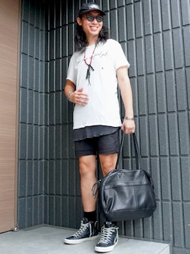 「アイテム（タンクトップ）」を使った、𝕄𝔸𝕊𝔸さん（メンズ・174cm・30代）の夏コーディネート