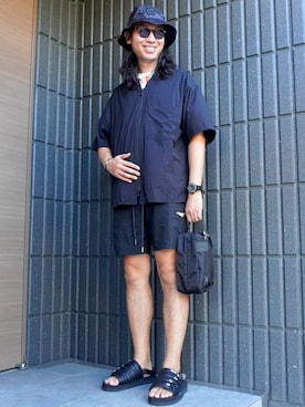 「アイテム（サンダル）」を使った、𝕄𝔸𝕊𝔸さん（メンズ・174cm・30代）の夏コーディネート