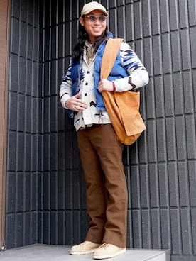 「TMT（ティーエムティー）のアイテム」を使った、𝕄𝔸𝕊𝔸さん（メンズ・174cm）の冬コーディネート