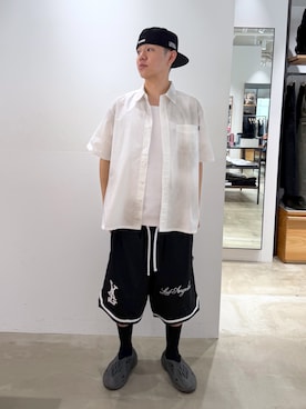 「XLARGE（エクストララージ）のOLD ENGLISH WAFFLE TANK TOP（タンクトップ、ホワイト系）」を使った、rikitoさん（メンズ・173cm）の夏コーディネート