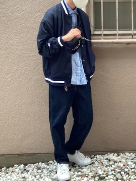 「Champion（チャンピオン）のアイテム（ブルゾン）」を使った、beanさん（メンズ・176cm）の秋コーディネート