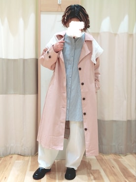 「Samansa Mos2（サマンサ モスモス）のアイテム（トレンチコート）」を使った、HARUさん（レディース・156cm）の春コーディネート