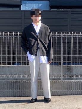 「AURALEE（オーラリー）のアイテム（カーディガン/ボレロ）」を使った、シンさん（メンズ・170cm）の春コーディネート