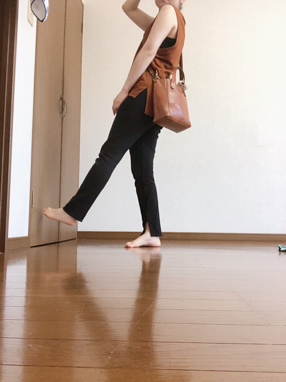 「シンプルコーデ、UNIQLO、プチプラ、夏、ユニクロ」｜「UNIQLOのアイテム（その他アンダーウェア/インナー、ブラック系）」を使った、kikiさん（レディース・161cm）の夏コーディネートの1枚目の写真