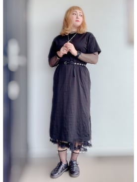 ワンピース ドレスを使った デブでもオシャレ の人気ファッションコーディネート Wear