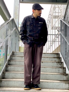 「AVIREX（アヴィレックス）のアイテム（ハンチング/ベレー帽）」を使った、タイチさん（メンズ・178cm）の春コーディネート
