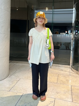 「ENOF（イナフ）のアイテム」を使った、mamiさん（レディース・156cm）の夏コーディネート