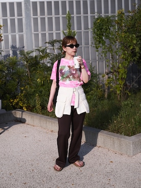 「アイテム（サンダル）」を使った、mamiさん（レディース・156cm）の夏コーディネート