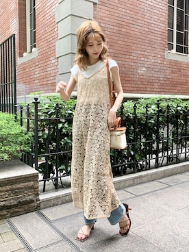 「Ameri（アメリ）のアイテム」を使った、清水夏姫さん（レディース・160cm）の春コーディネート