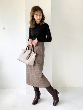 清水夏姫さん（レディース・160cm）の秋コーディネート