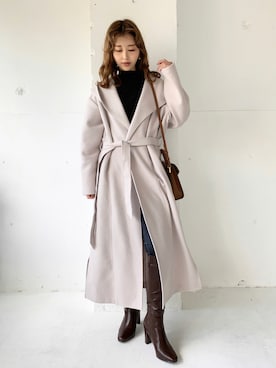 「ROYAL PARTY（ロイヤルパーティー）のアイテム（その他アウター）」を使った、清水夏姫さん（レディース・160cm）の秋コーディネート
