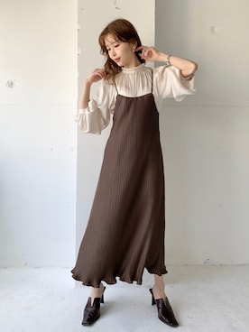 「Ameri（アメリ）のアイテム（パンプス）」を使った、清水夏姫さん（レディース・160cm）の春コーディネート