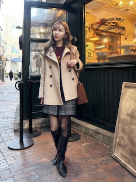 清水夏姫さん（レディース・160cm）の冬コーディネート