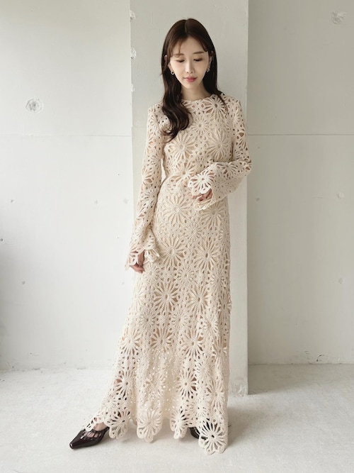 Ameri VINTAGE - Ameri MEDI FLOWER SAINT LACE DRESSの通販 by