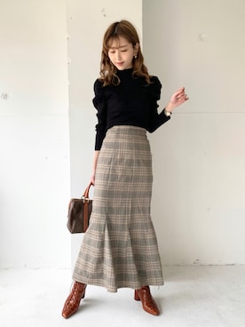 清水夏姫さん（レディース・160cm）の冬コーディネート