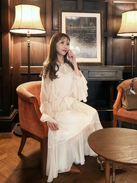 「フレアスリーブ」｜清水夏姫さん（レディース・160cm）の秋コーディネート