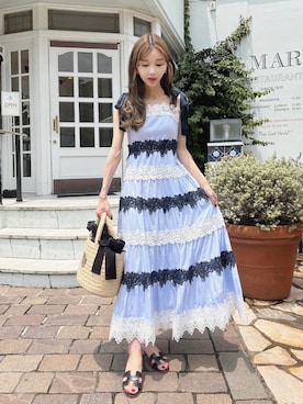 「HERMES（エルメス）のアイテム（サンダル）」を使った、清水夏姫さん（レディース・160cm）の夏コーディネート