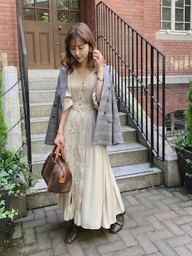 清水夏姫さん(レディース・160cm)の秋コーディネート