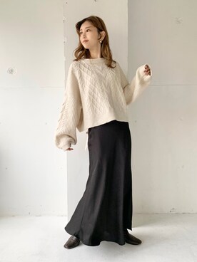 清水夏姫さん（レディース・160cm）の冬コーディネート