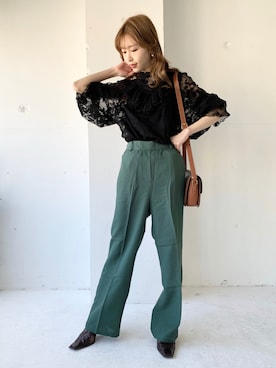 「Ameri（アメリ）のアイテム」を使った、清水夏姫さん（レディース・160cm）の春コーディネート