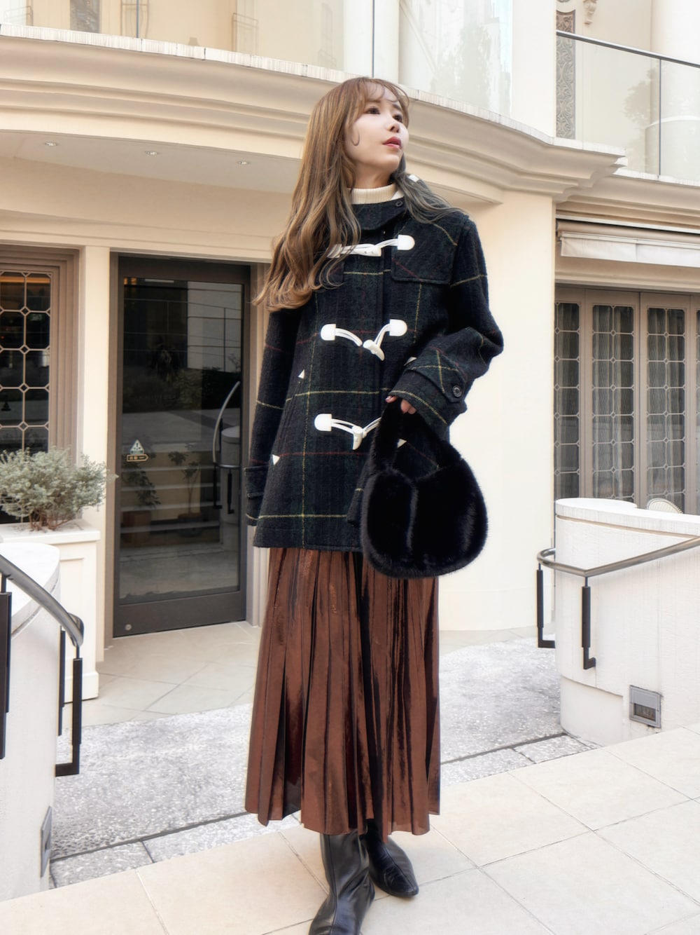 DRESSTERIORのダッフルコートを使った人気ファッションコーディネート