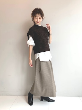 清水夏姫さん（レディース・160cm）の秋コーディネート