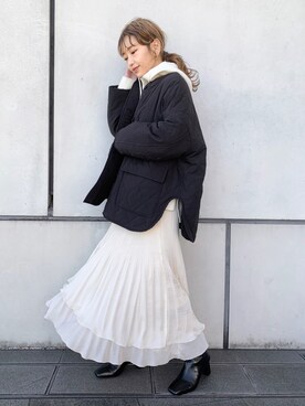 清水夏姫さん（レディース・160cm）の冬コーディネート