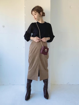 清水夏姫さん(レディース・160cm)の秋コーディネート
