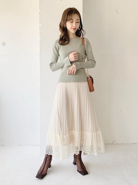 「Ameri（アメリ）のアイテム」を使った、清水夏姫さん（レディース・160cm）の春コーディネート